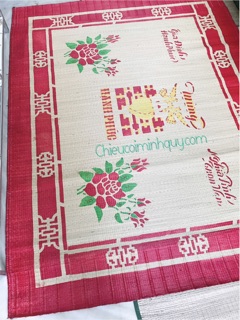 Chiếu cói 2m-2m2 in hoa cao cấp