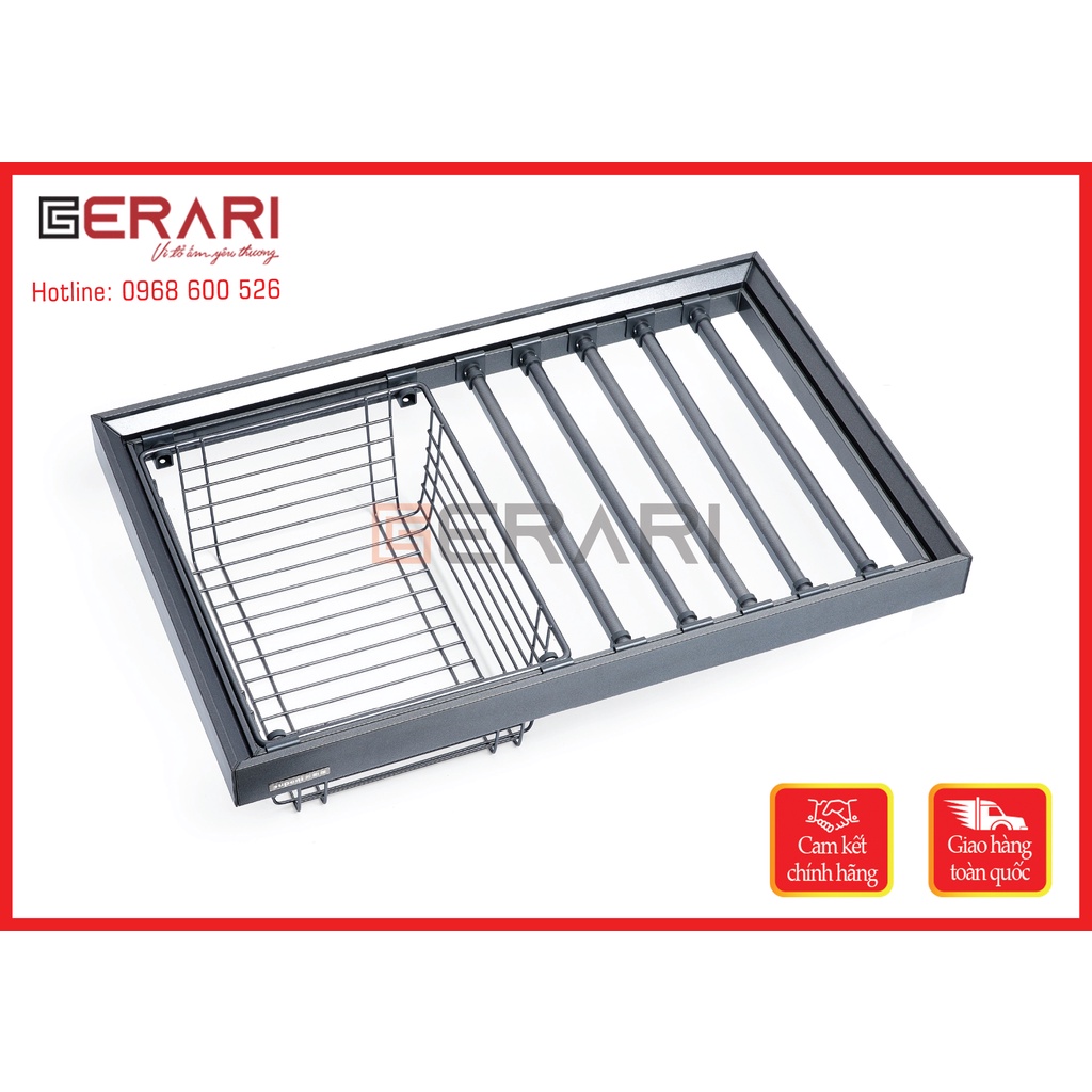 {Chính hãng} Giá vắt quần âu ray giảm chấn tích hợp giỏ đựng đồ gấp đa năng mã GW002.800B thương hiệu Gerari