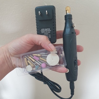 Bộ máy khoan mài cắt cầm tay mini 18w cắt gỗ cắt nhựa mài điêu khắc đều ok có đĩa cắt gỗ