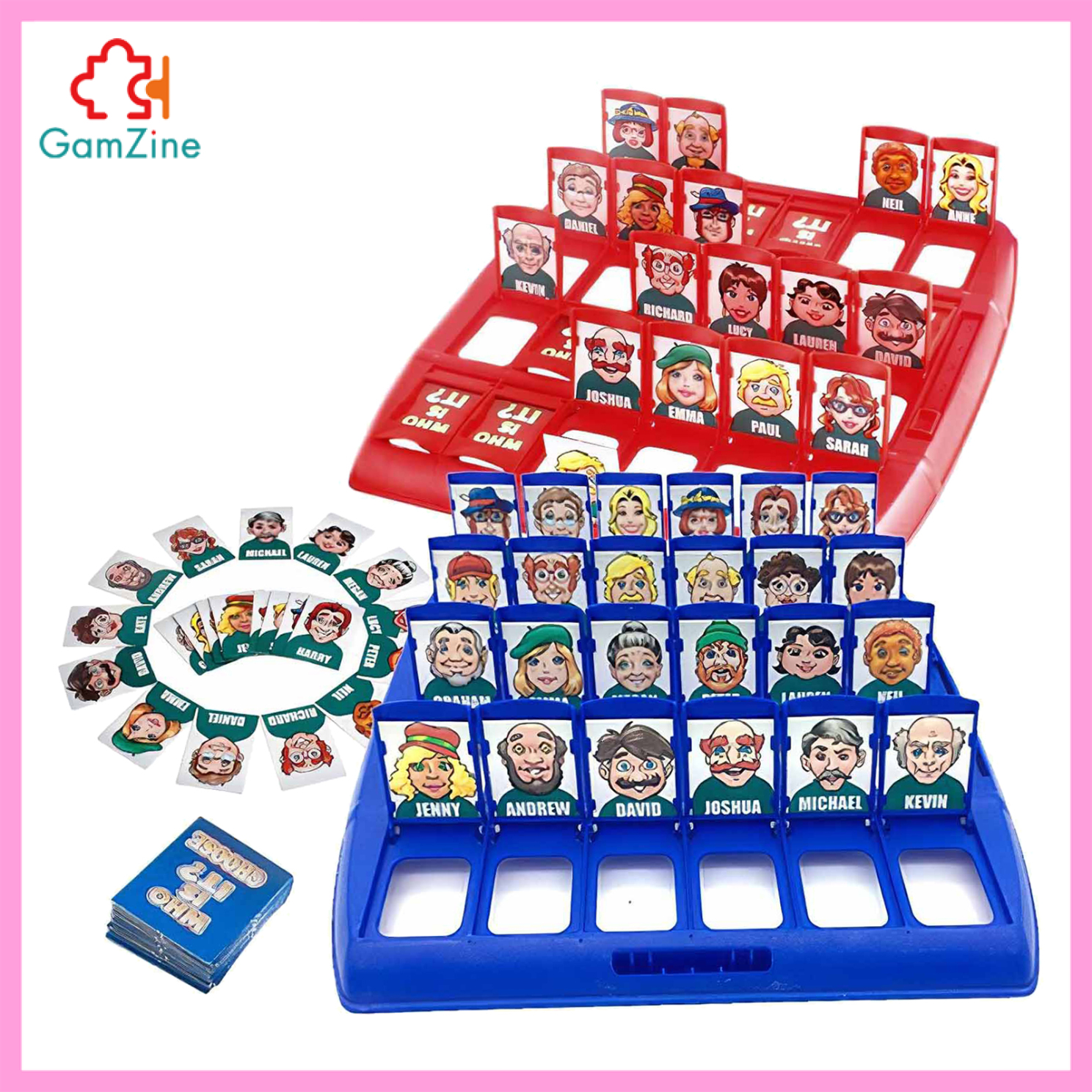 GamZine Portable Tabletop Who Is It Board Game Guessing Games Kids Family School