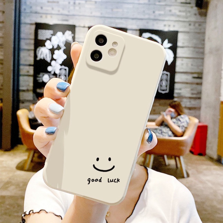 Ốp " mặt cười Good Luck" 6/6plus/6s/6splus/7/7plus/8/8plus/x/xr/xs/11/12/13/14/pro/max/plus/promax  Iphone Cạnh Vuông