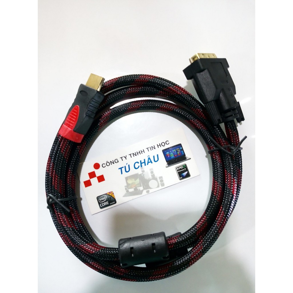 Cáp chuyển đổi HDMI ra DVI - 5 (DVI-I Dual Link Chân 24 - 5): Cáp dài 1.5M