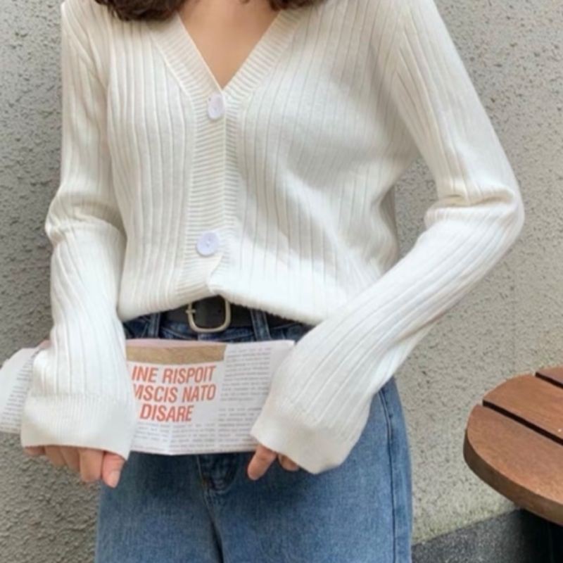 Áo khoác len cardigan tăm phối khuy xinh xinh [ Quảng Châu | BigBuy360 - bigbuy360.vn