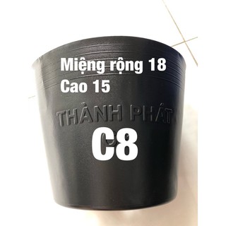 Combo 10 chậu nhựa đen C8