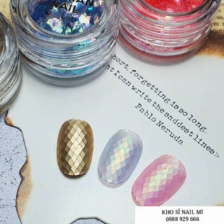 Set 6 hũ nhũ hình thoi trang trí móng tay cực đẹp – nhũ nail 1 set mix 6 màu dễ pha phối design sáng tạo P5