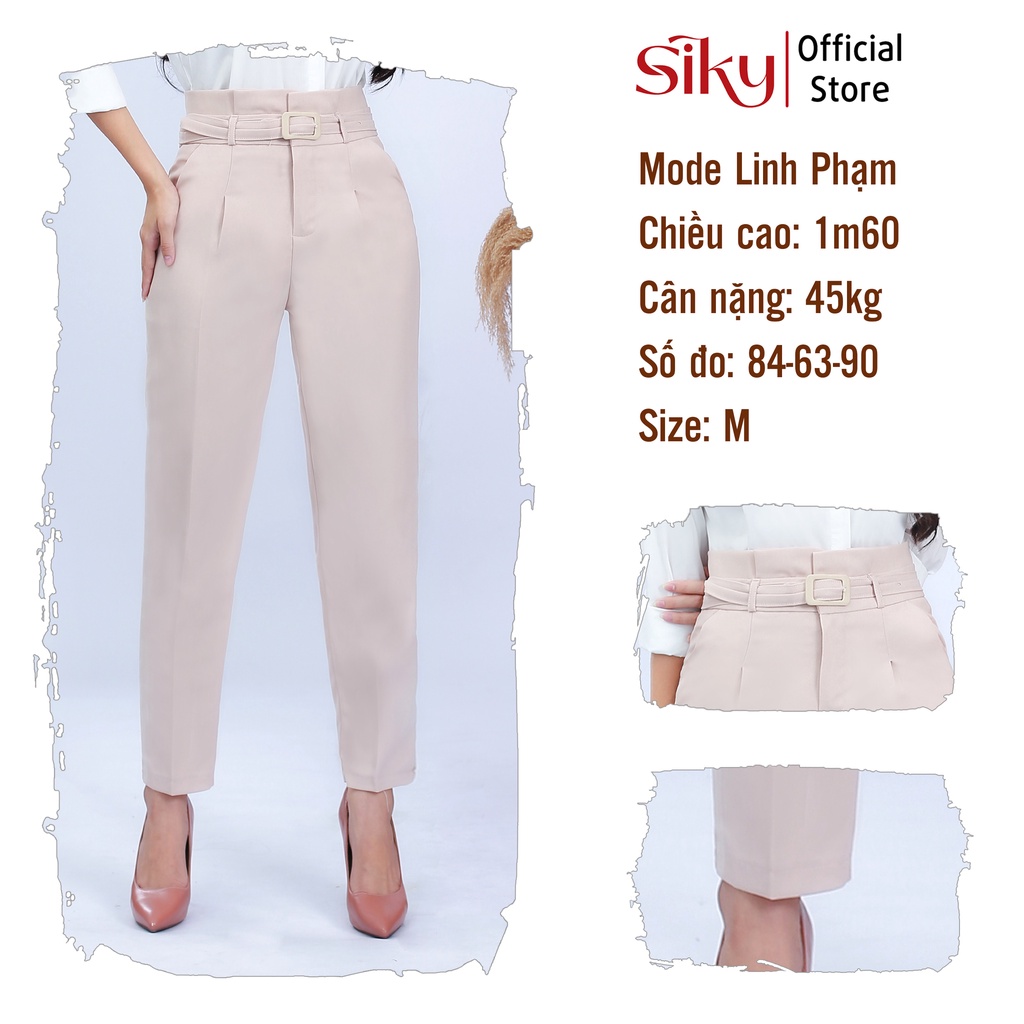 Quần baggy công sở nữ SIKY cạp bèo kèm đai