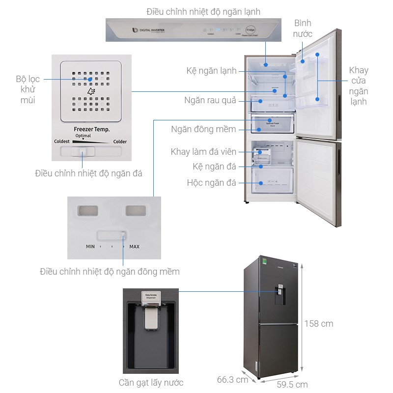 Tủ lạnh Samsung Inverter 276L RB27N4180B1/SV