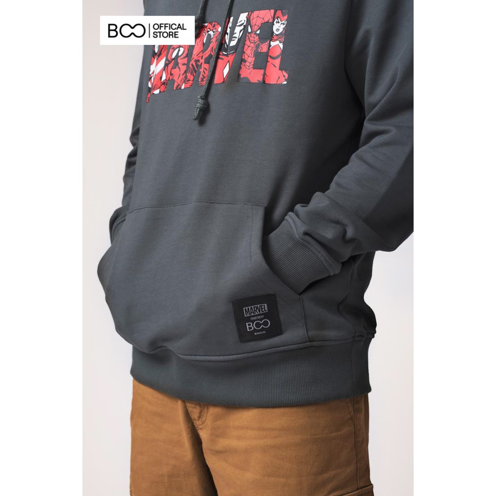 Áo Hoodie Nỉ Có Mũ Nam Nữ Unisex BOO Dáng Basic Cơ Bản In Graphic Logo Marvel Cao Cấp Màu Ghi | BigBuy360 - bigbuy360.vn