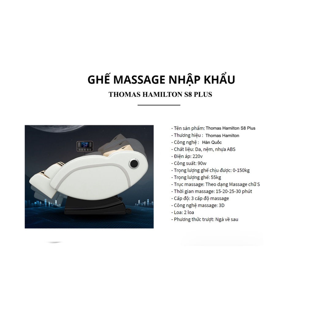 GHẾ MASSAGE TOÀN THÂN NHẬT BẢN THOMAS HAMILTON S8 PLUS+