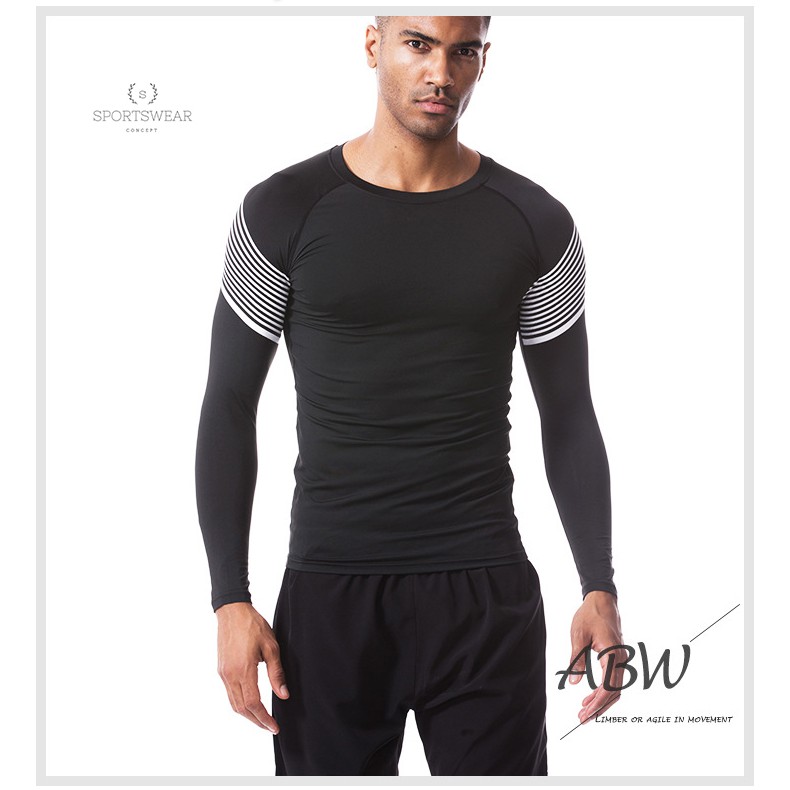 Áo tập gym thể thao tay dài trơn ôm sát Âu Mỹ UABRAV Sportswear Concept thoải mái đàn hồi khô thoáng thời trang nam tính