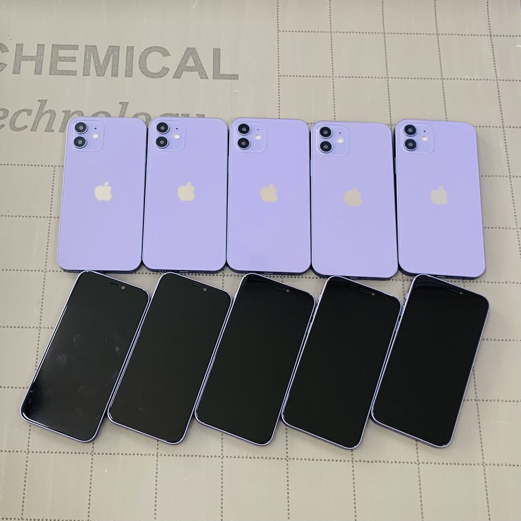 Mô hình iphone 12 và 12 mini  màu tím mộng mơ cực đẹp dùng để trưng bày