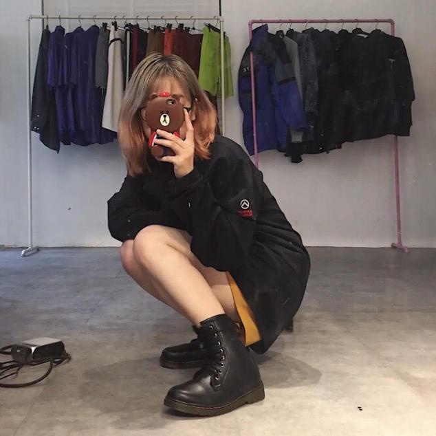 ️🎻 Giày Boots Dr.1460 cao cổ size từ 35->44, Boots da thời trang, Lucas Shoes bảo hành 1 năm (Dr.1460 đen trơn)