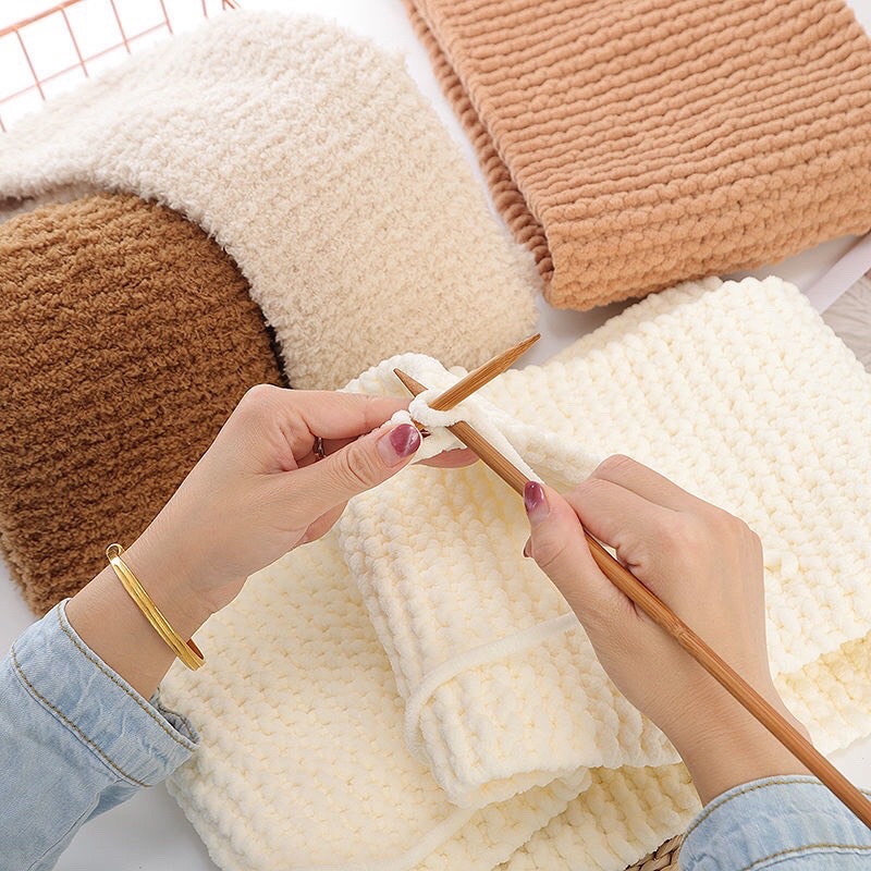 Len nhung đũa, len bông sữa cuộn 100gram full bảng màu