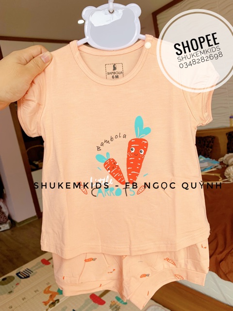 Bộ cộc sợi tre mềm mát bé trai bé gái bambola