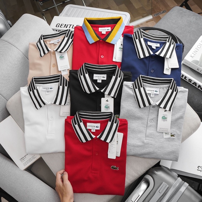 Aó polo nam cao cấp LCST cổ phối 2 khuy,Form Slimfit,vải COTTON khô co dãn 4 chiều,thấm hút mồ hôi,Hàng VNXK