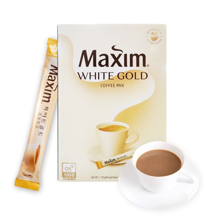 CÀ PHÊ HÒA TAN MAXIM WHITE GOLD HỘP 100 GÓI 1170G | BigBuy360 - bigbuy360.vn