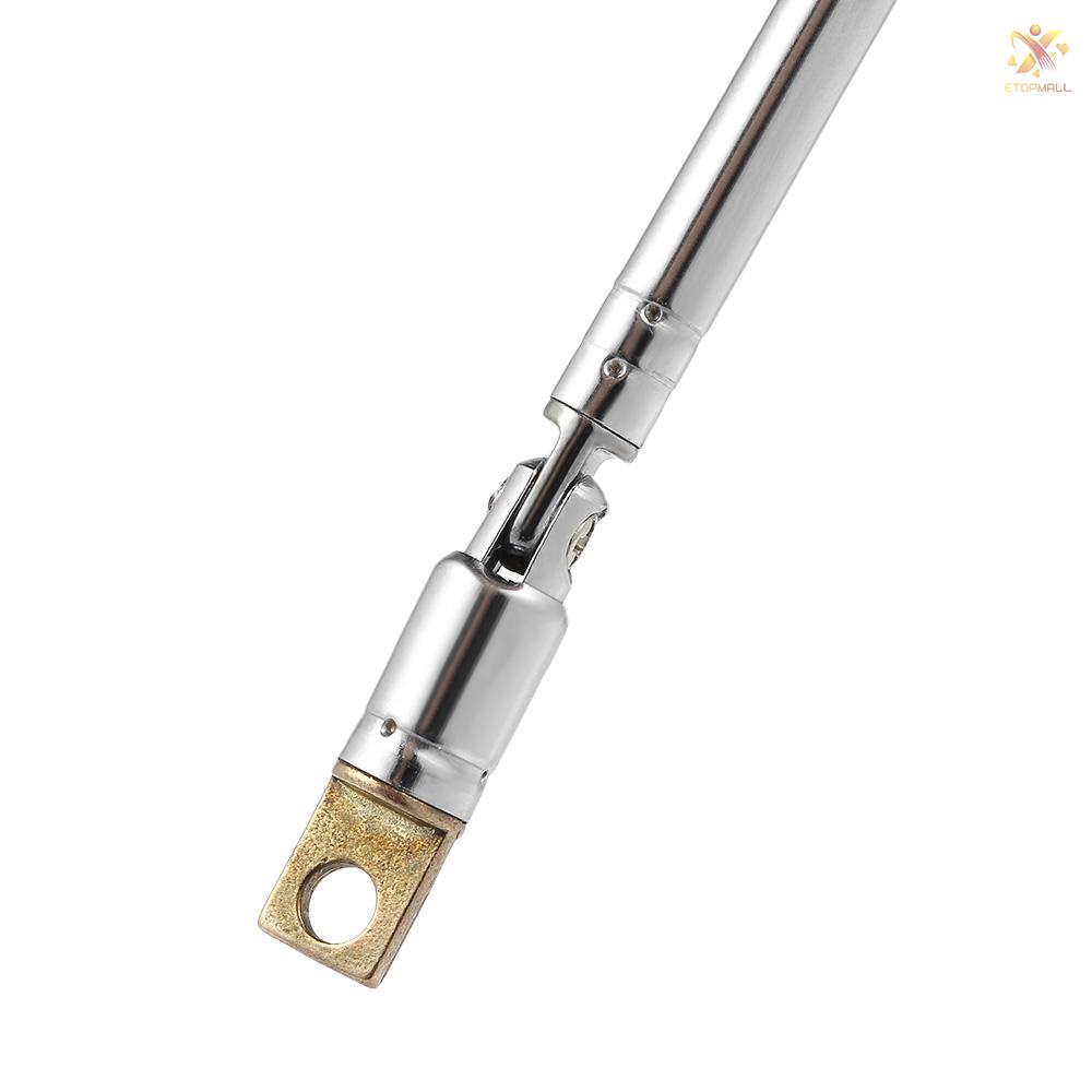 ET Telescopic FM Radio Antenna 4 Sections Chromium-plating Copper Antenna 360° Rotatable