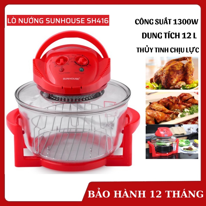 Lò Nướng Thủy Tinh Sunhouse SH416 12 Lít