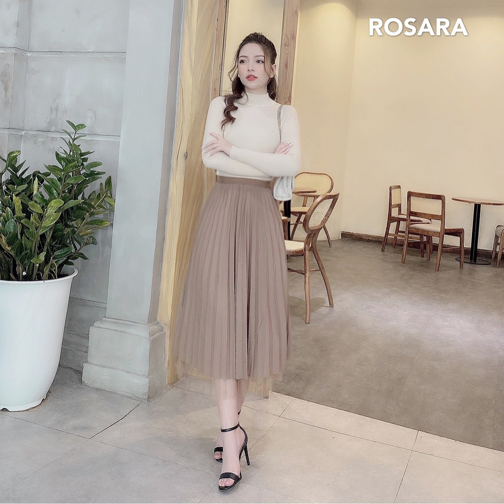 Áo Len Tăm Cổ 3 Phân 8 Màu Thiết Kế Thu Đông Thời Trang Nữ ROSARA AL50 | BigBuy360 - bigbuy360.vn