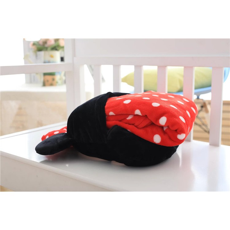 Bộ Chăn Gối 2 Trong 1 Hình Mickey Minnie Dễ Thương