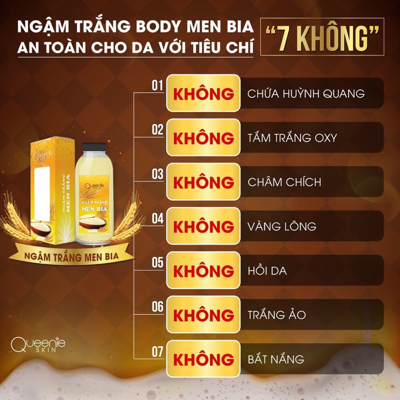 COMBO 2 Chai Ủ Trắng Body Men Bia QUEENIE SKIN - HÀNG CHÍNH HÃNG