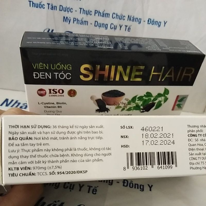 Viên uống đen tóc Shine Hair – Hỗ trợ giảm rụng tóc, bổ huyết, làm đen tóc, hỗ trợ mọc tóc