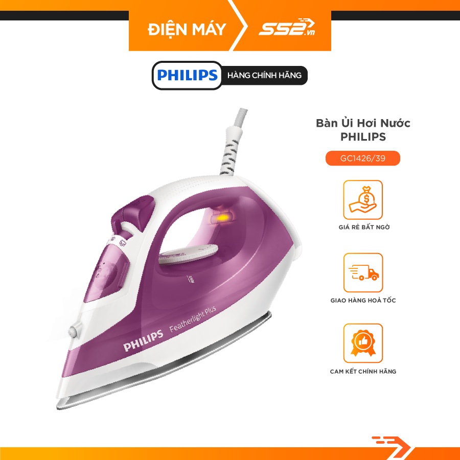 Bàn Ủi Hơi Nước Philips GC1426/39-Bàn Là Hơi Nước Cầm Tay 1800W - Ủi Hơi Nước Phun Tia - Bảo Hành Chính Hãng