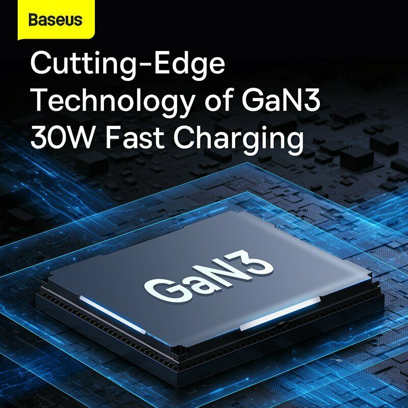 Củ sạc siêu nhanh USB C 30W Baseus GaN3 Fast Charger cho ai-phôn 13,12 Pro Max QC4.0 cho điện thoại Samsung Xiaomi