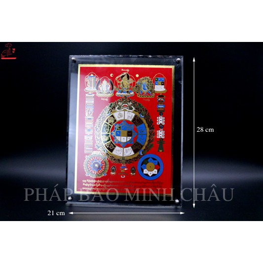 [PHÁP BẢO MINH CHÂU] TRANH MICA 28CM x 21CM (THẬP TỰ TẠI - CỬU CUNG)