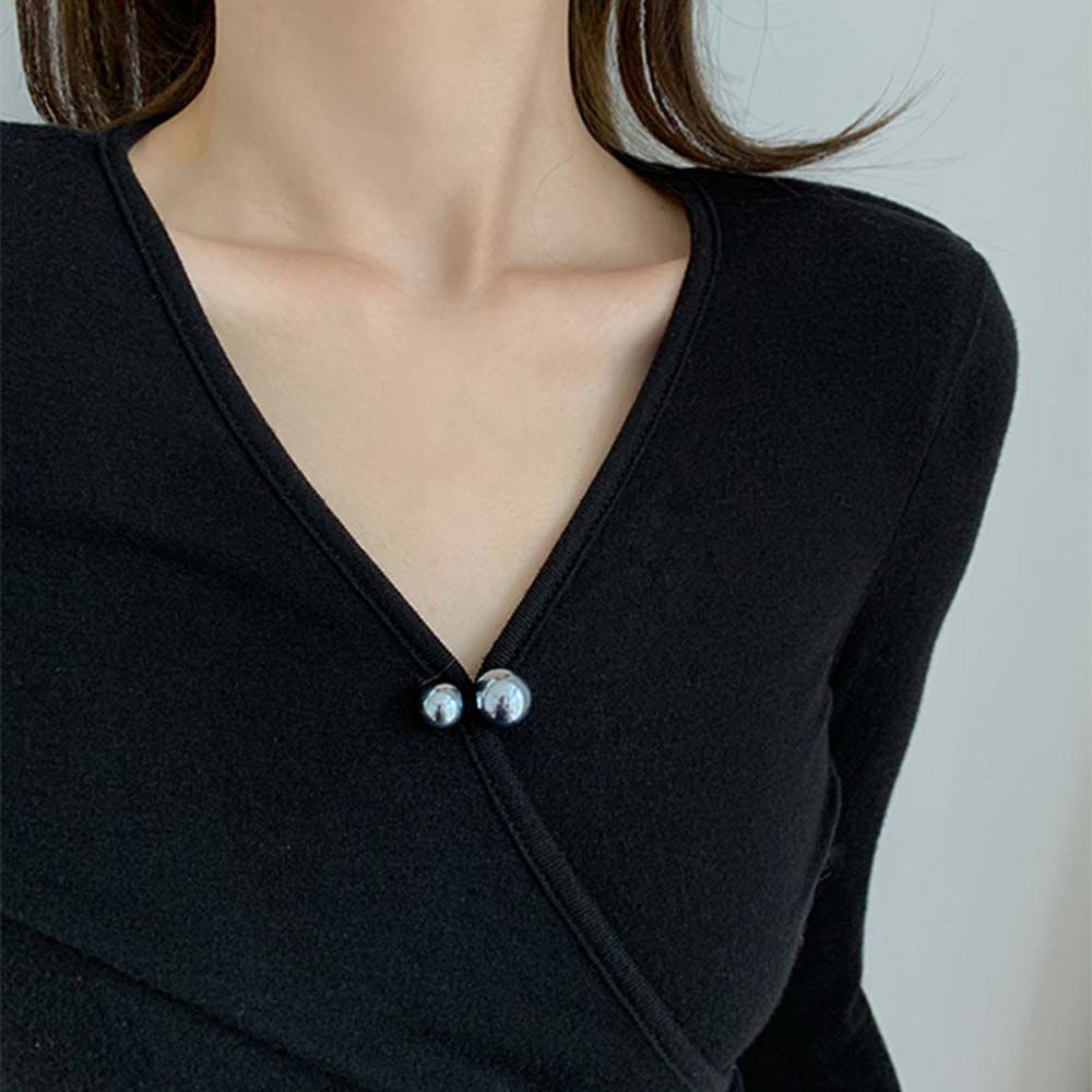 Set 3 ghim cài áo đính ngọc trai nhân tạo màu sắc phong cách thời trang cho nữ
