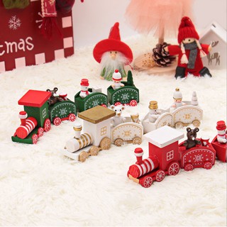 Mô hình đoàn tàu Giáng sinh bằng gỗ cho các bạn trang trí Noel, quà tặng, DIY