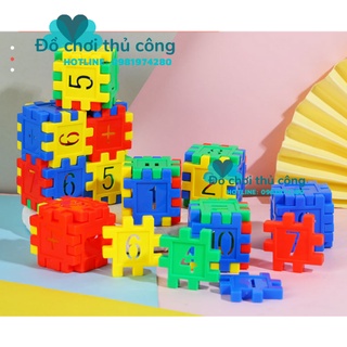 T38 - Bộ LEGO hình vuông có đánh số ghép hình giúp bé phát triển tư duy và khả năng sáng tạo