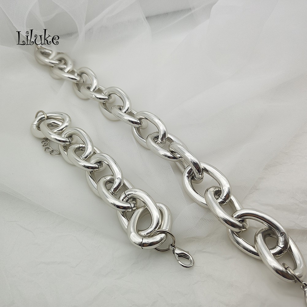 Vòng Cổ Choker Dây Xích Bản Lớn Cá Tính Cho Nữ