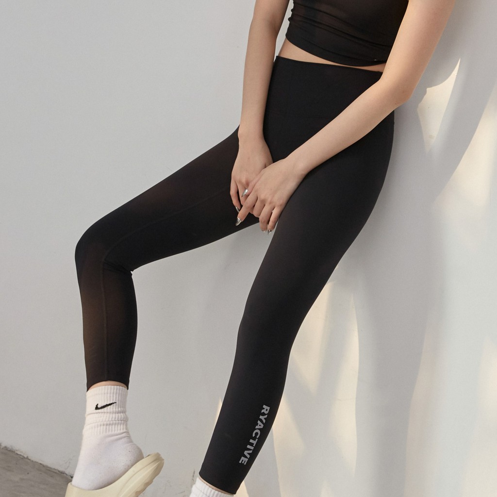 Quần tập yoga/ thể thao dáng lửng RYACTIVE - MEDIUM LEGGING Black