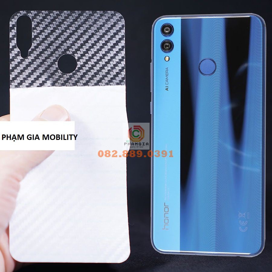 Miếng dán mặt lưng skin carbon Honor 8X/ 9X/ 8A