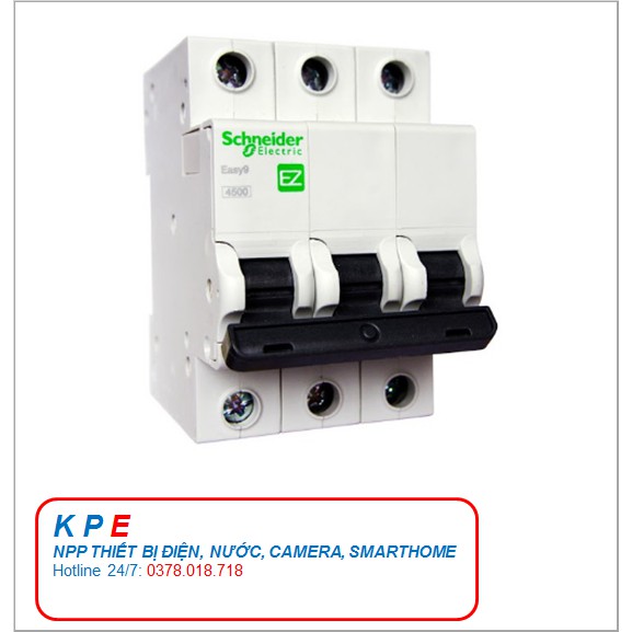 Schneider MCB 3P 3 pha 4.5kA 6A 10A 16A 20A 25A 32A 40A 50A 63A Aptomat Áp tô mát 3 cực, át 3 cực - KPE ELECTRIC