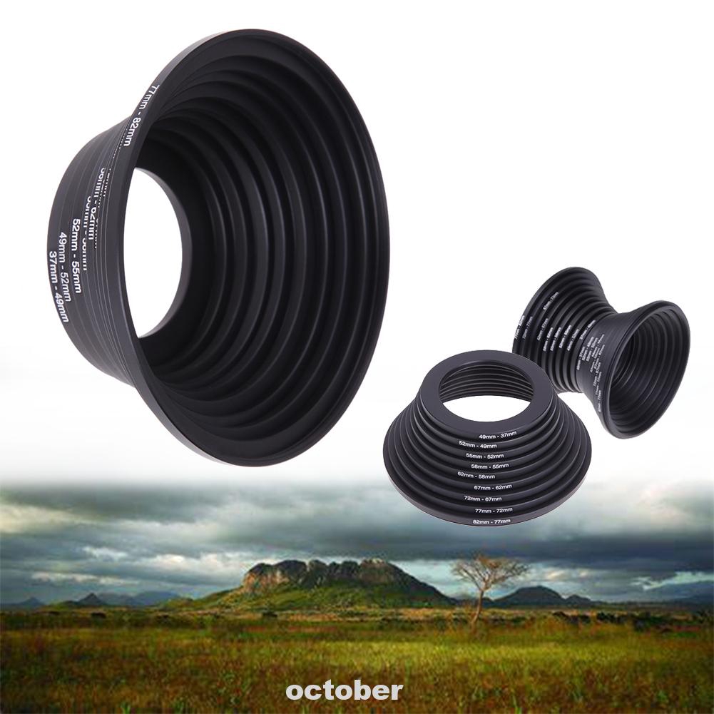 Bộ 18 vòng tăng giảm kích thước ống kính bằng kim loại 37-82mm di động dễ sử dụng cho Canon