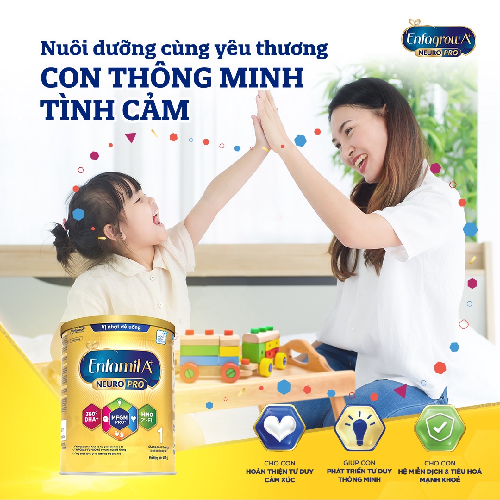 Sữa bột Enfamil A+ Neuropro 1 Vị thanh mát với dưỡng chất DHA & MFGM cho trẻ từ 0-6 tháng tuổi - 400g