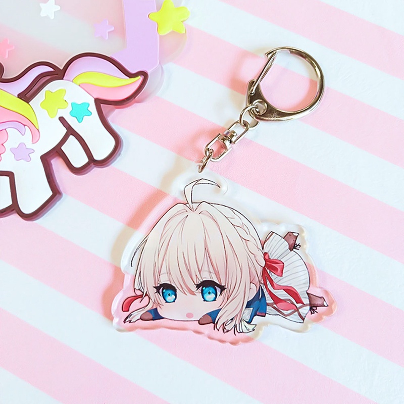 Móc khóa nhựa họa tiết hoạt hình Violet Evergarden