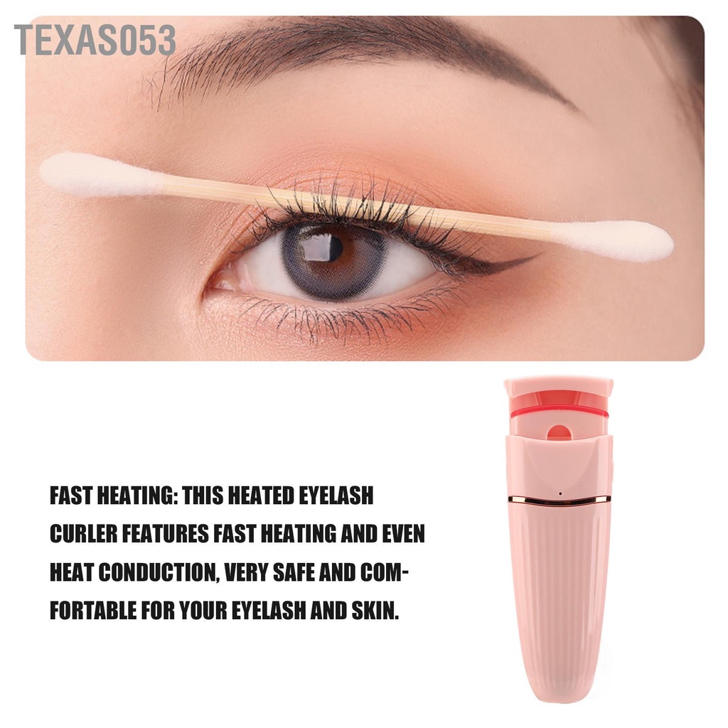 Hàng Sẵn Máy Uốn Lông Mi Bằng Nhiệt cầm tay tiện dụng An toàn USB Sạc hiệu quả lâu dài kích thước nhỏ gọn【Texas053】
