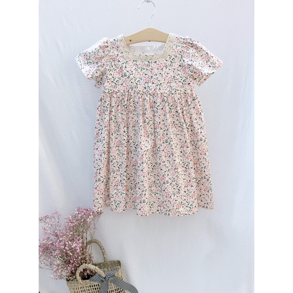 ĐẦM HOA HỒNG REN CỔ