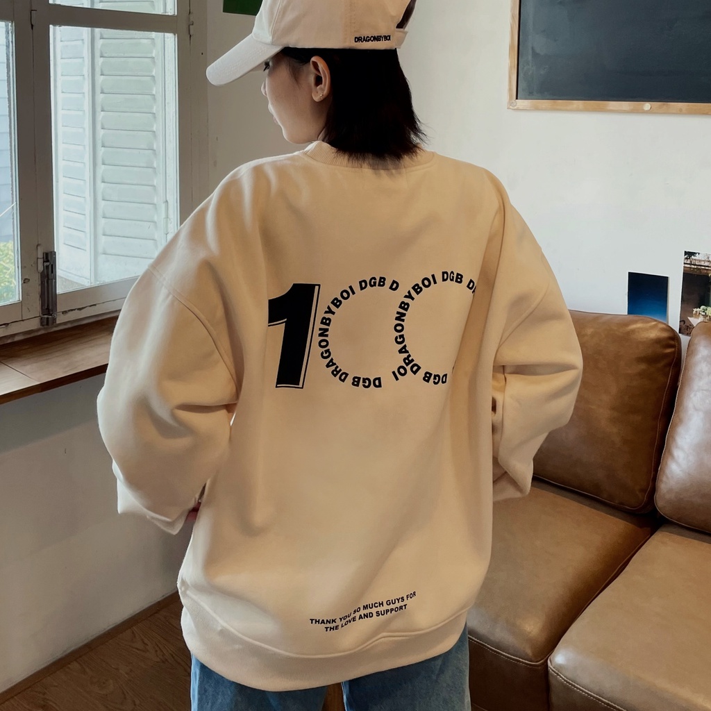 ÁO SWEATER BASIC TAY DÀI UNISEX NỮ NAM 100K DRAGONBYBOI chất liệu nỉ