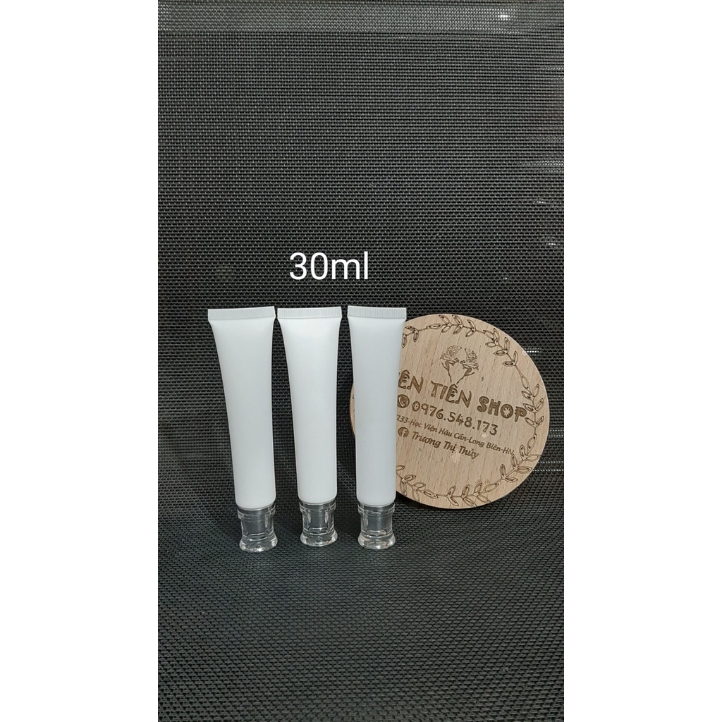 Tuýp nhựa trắng đục 30ml nắp eo bạc
