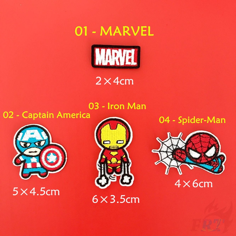 Miếng dán ủi trang trí quần áo DIY hoạ tiết chủ đề nhân vật Marvel