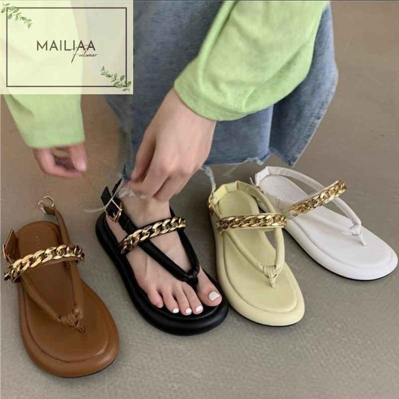 Sandal nữ xỏ ngón MAILIAA đế xuồng 3 phân quai gắn xích đi biển, đi chơi, đi du lịch
