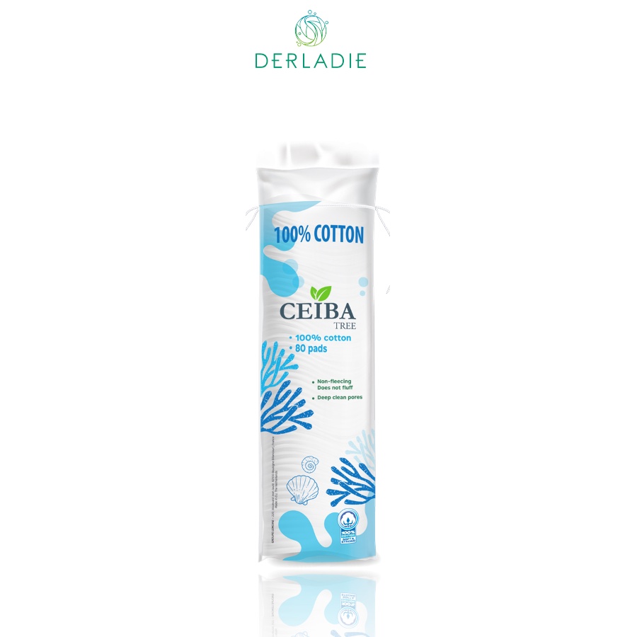 Combo 5 Bông Tẩy Trang Ceiba 100% Cotton Siêu Tiết Kiệm Dung Dịch 80 Miếng x5