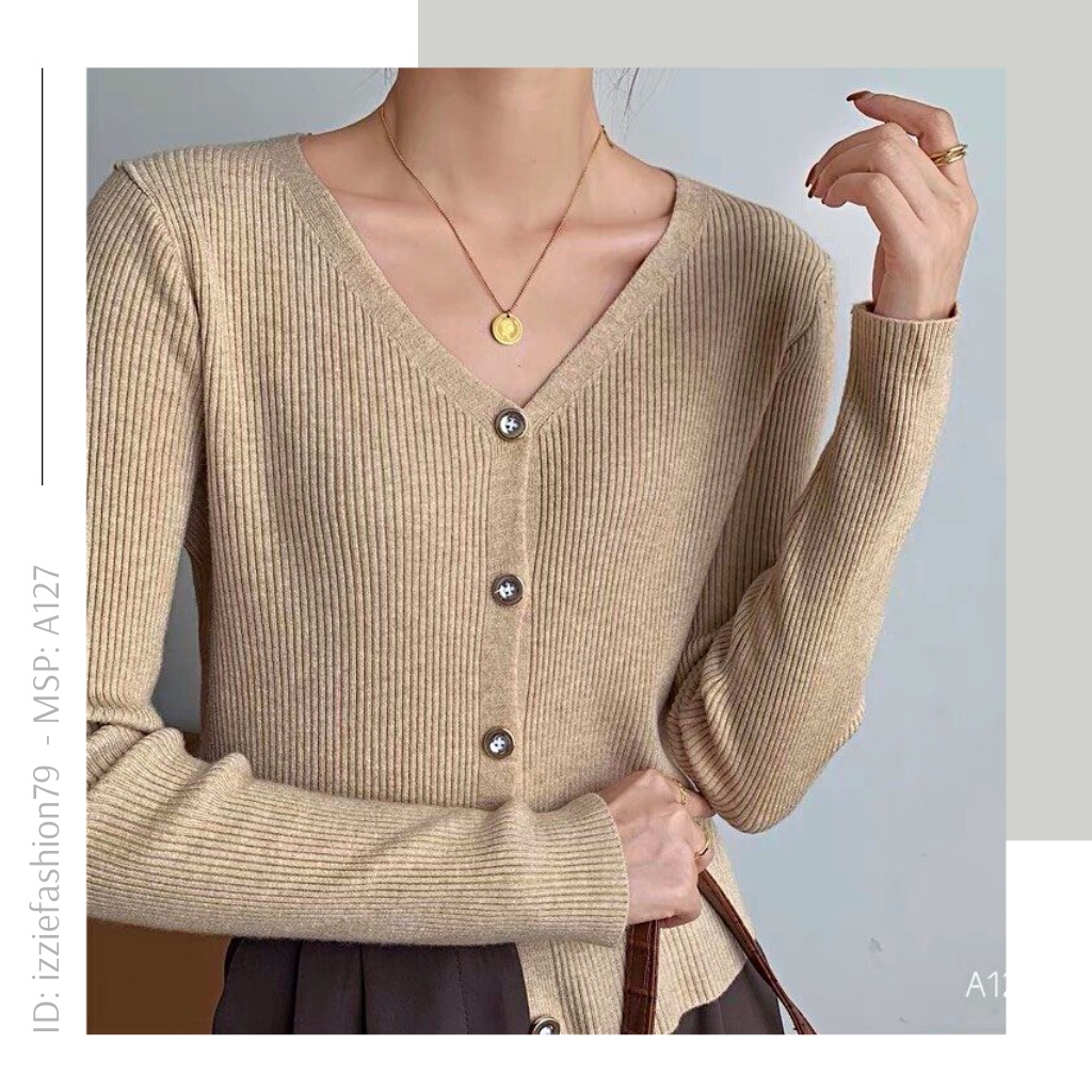 Áo cardigan mùa thu đến rồi 2022 Izzie A127, form co giãn freesize dưới 60kg chất len êm, thân thiện với da