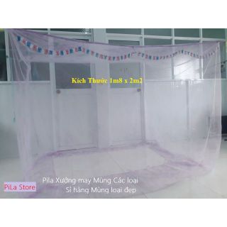 Mùng Ngủ Tuyn In Bông Đẹp 1M8 Giá Rẽ