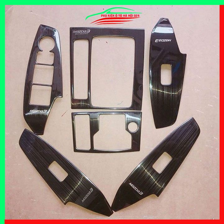 Ốp nội thất cho xe ô tô Mazda 3 2017-2019 vân Titan bảo vệ chống trầy xước và làm đẹp xe
