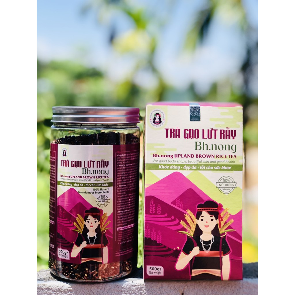 Trà gạo lứt rẫy BH.nông  hộp 500g